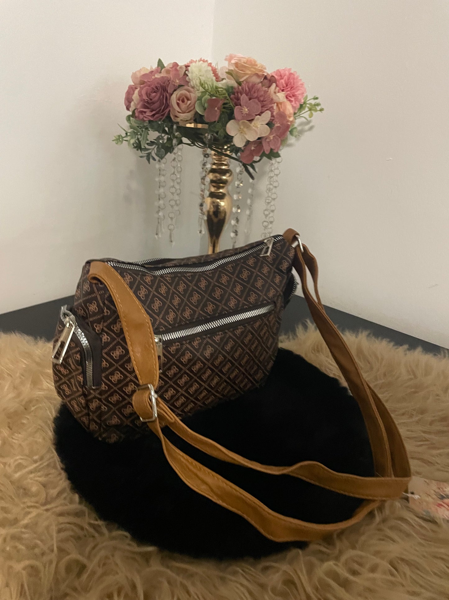 Luxe Dameshandtas – Bruin met Monogramprint