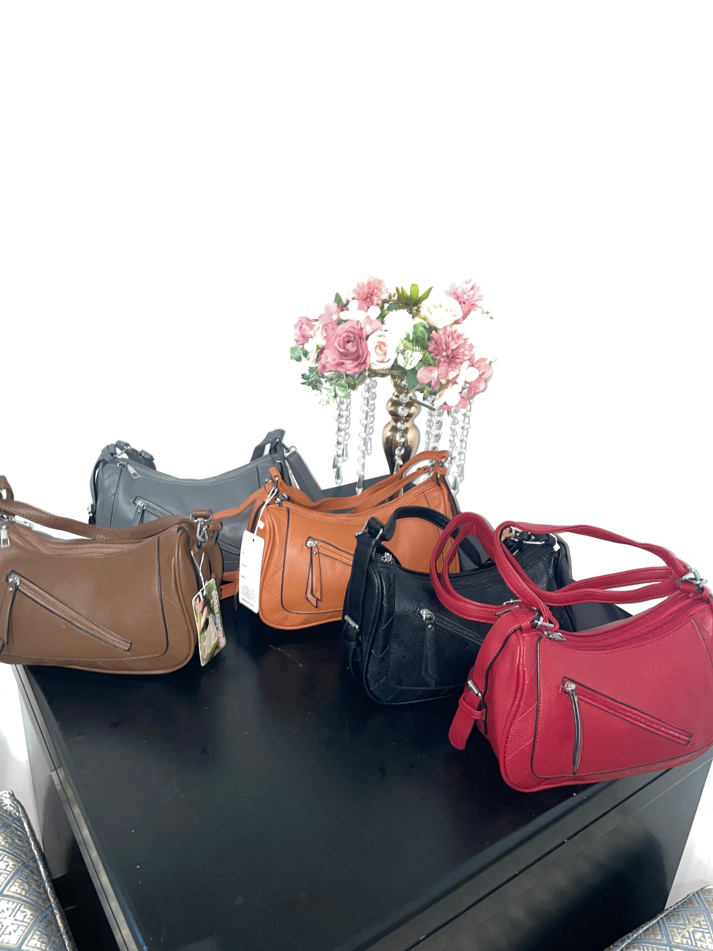 Trendy Schoudertas met Ritsvakken – Verkrijgbaar in 5 Kleuren!