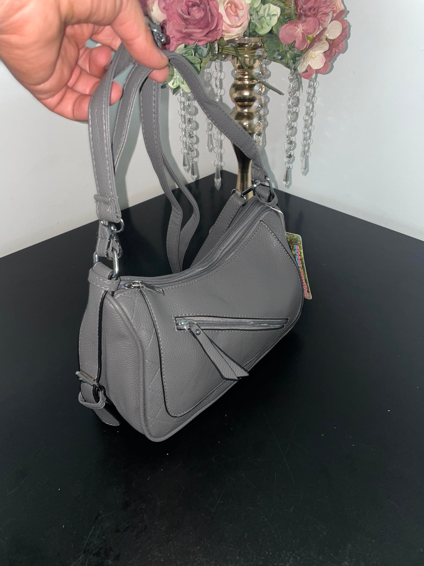 Trendy Schoudertas met Ritsvakken – Verkrijgbaar in 5 Kleuren!